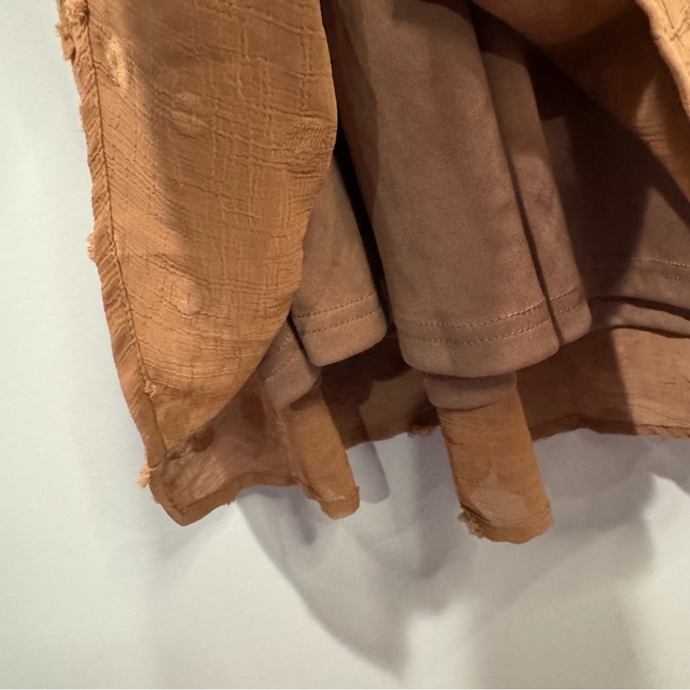 Baltic Born Camel Brown Textured Long Sleeve Wrap Midi Dress - Picture 8 of 12